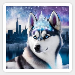 SIberian Husky Princess Sticker